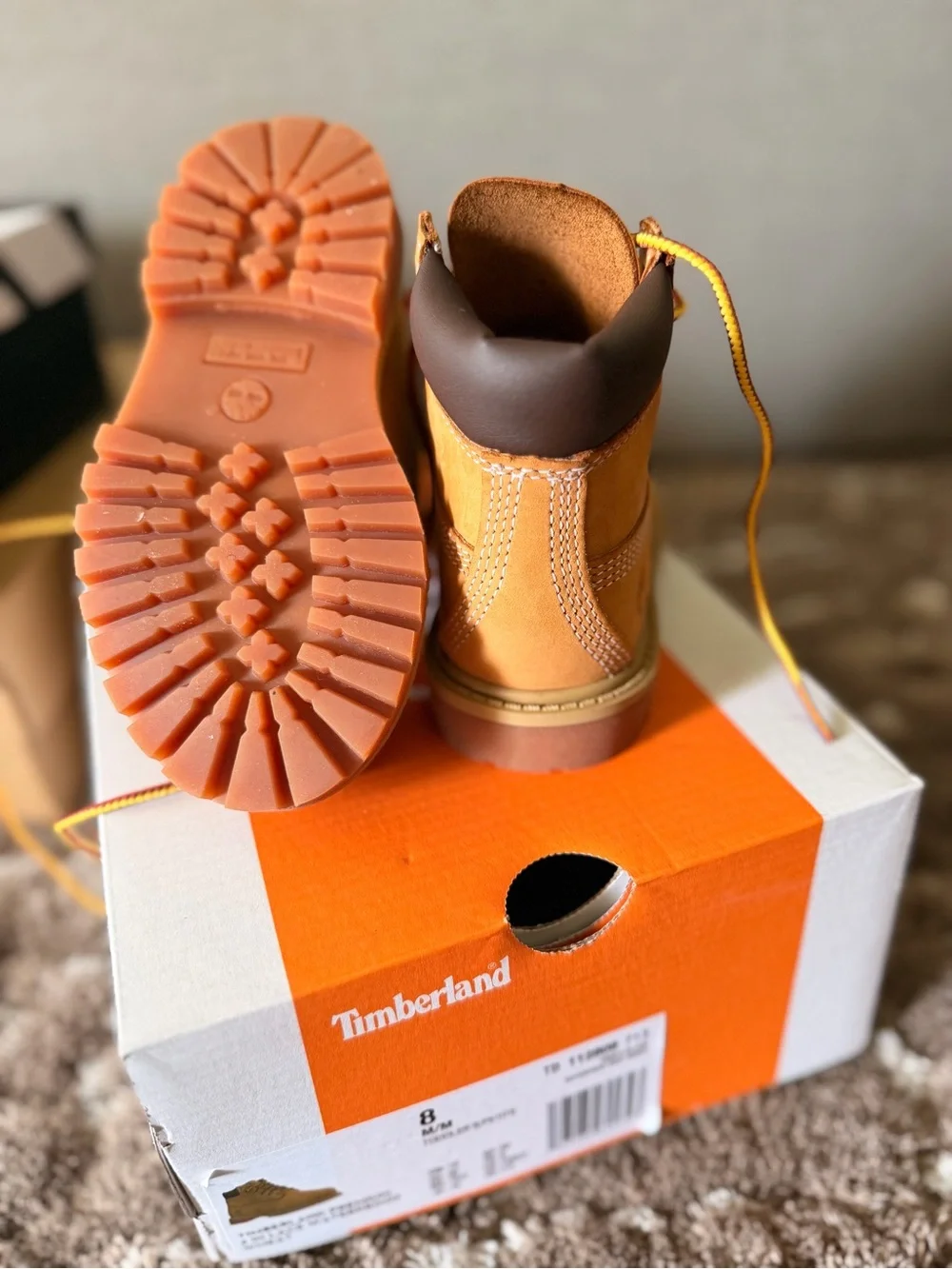 Timberland Kids Wheat/Chestnut Nubuck Lace-Up Boots